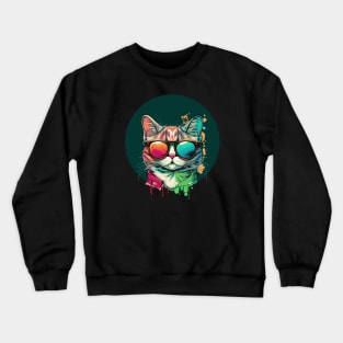 Colorful cat Crewneck Sweatshirt